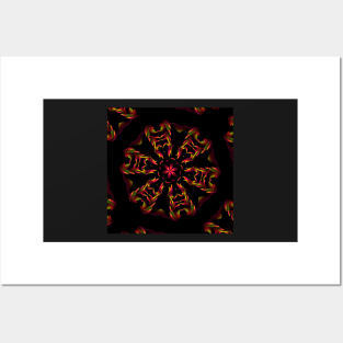 Kaleidoscope Mandala | Fire Flower | Cherie's Art(c)2021 Posters and Art